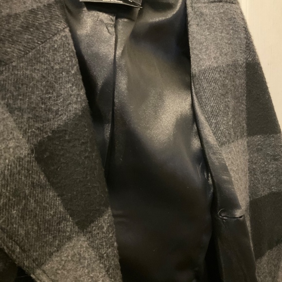 Kensie dark grey and black plaid pea coat - Picture 6 of 6